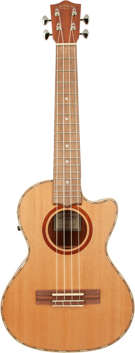 LANIKAI LKUCDSTCET Tenorukelele, Cedar Solid Top Serie, Voorversterker, Tas