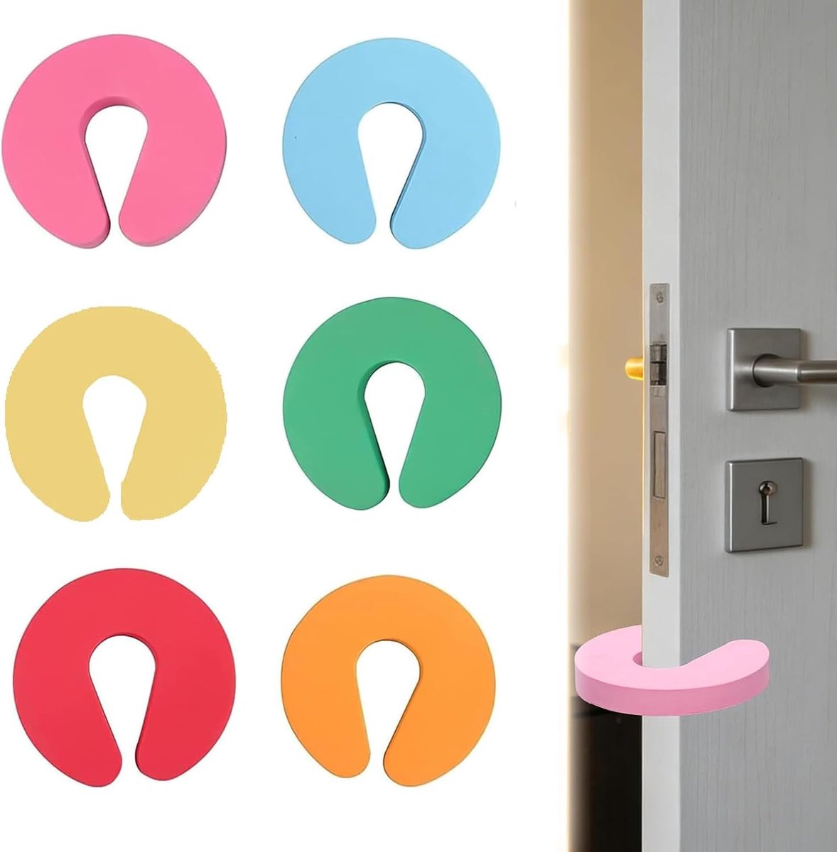 6 Pack Anti-Pinch Deurstoppers voor Kinderveiligheid - ShopVlot