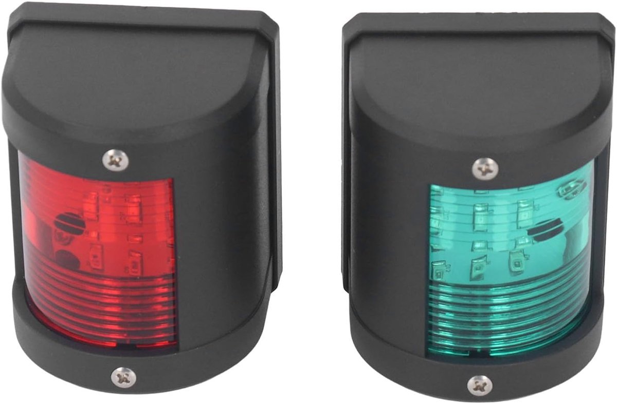2pcs Marine Boat Navigation Light, 12V 24VDC 3W 2nm LED Signals Light, PC Starboard Green Port Red 112.5° Bundle - ShopVlot
