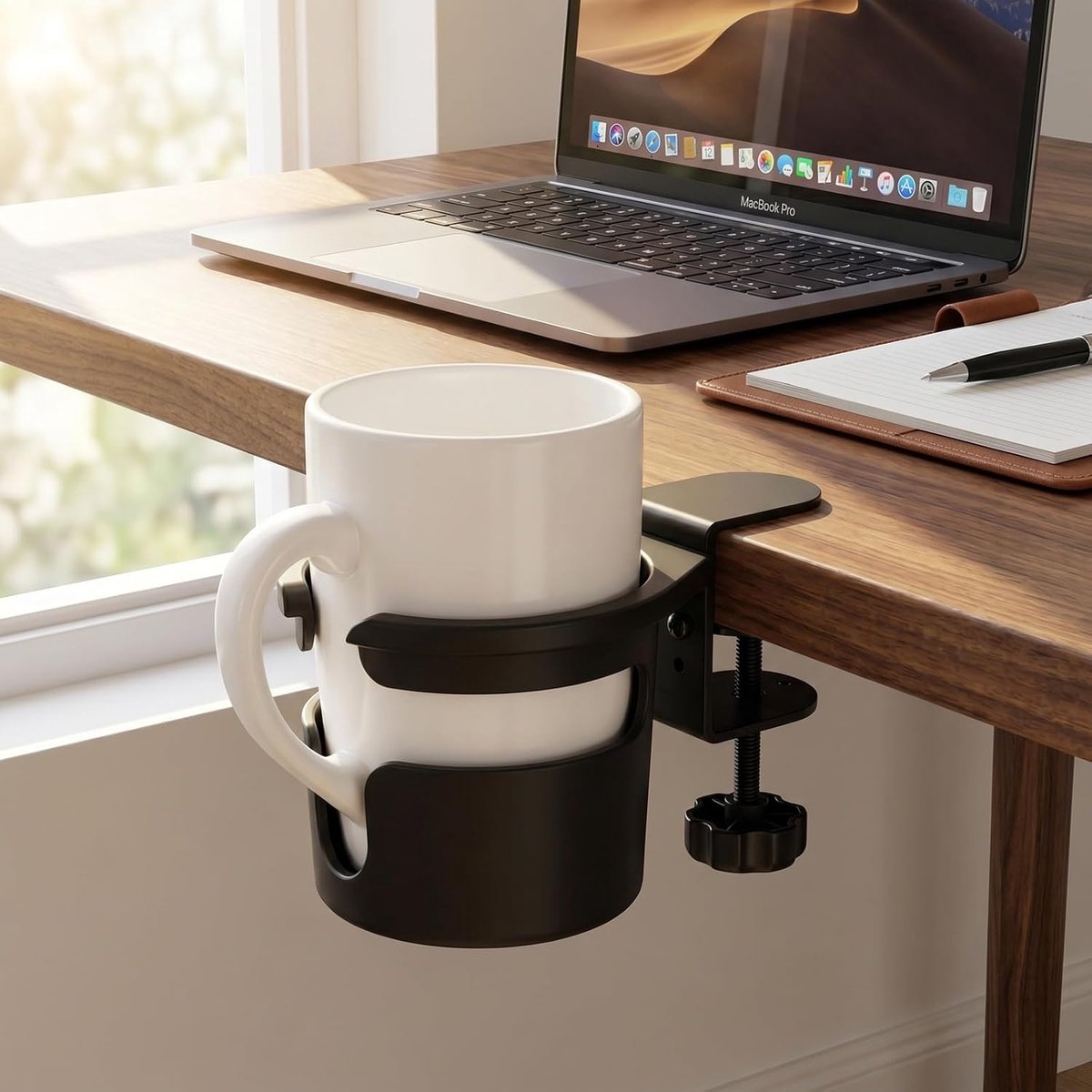 Universal Cup Holder for Desk, Non-Slip Cup Holder, 360 Degree Rotatable, Adjustable Coffee Cup Holder for Tables - ShopVlot