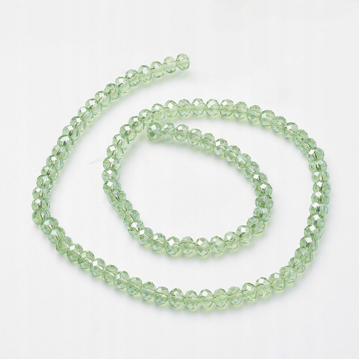 Merkloze Glas kralen Groen AB Rondel 6x4mm 100 stuks
