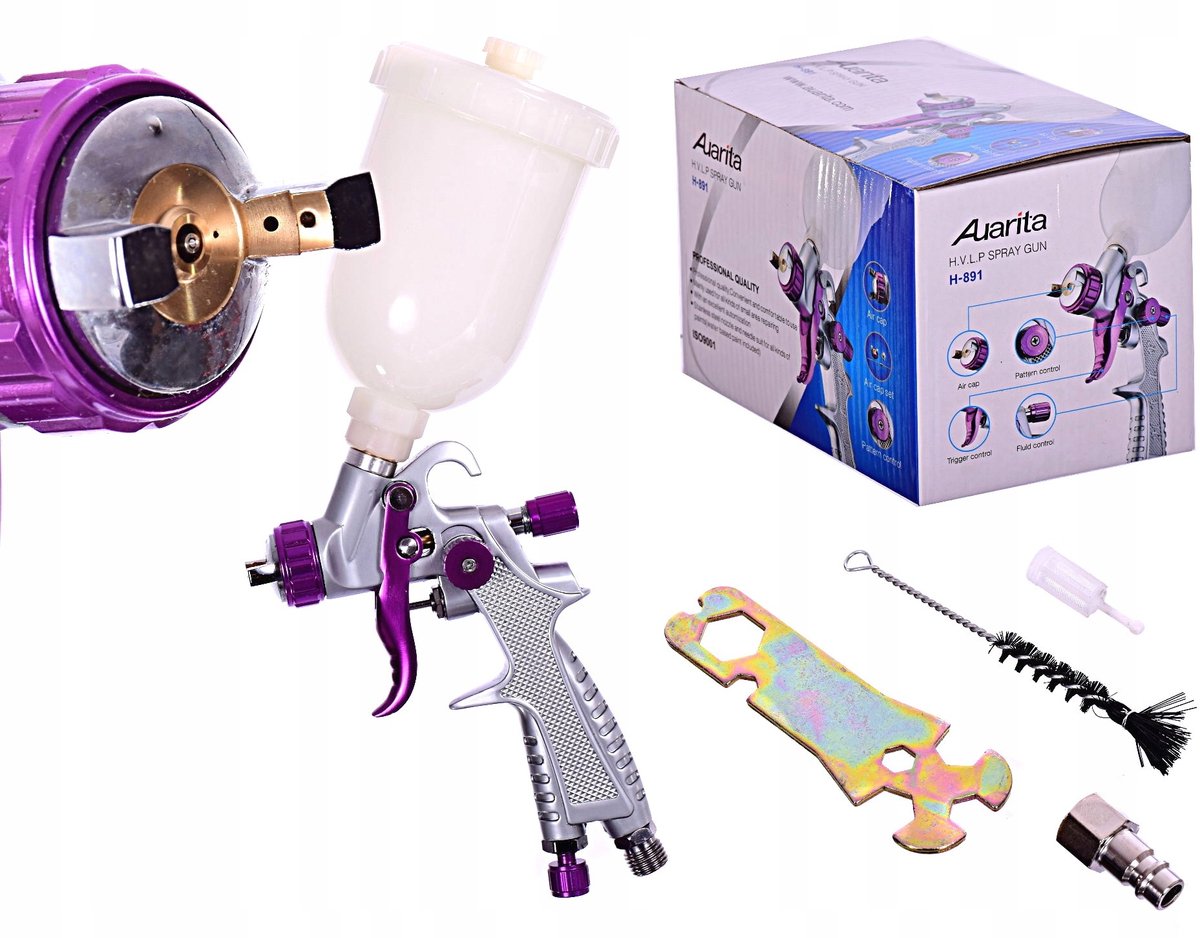 Mini HVLP Verfspuit 1.0mm 250ml - Ideaal voor Autoherstel & Werkplaats