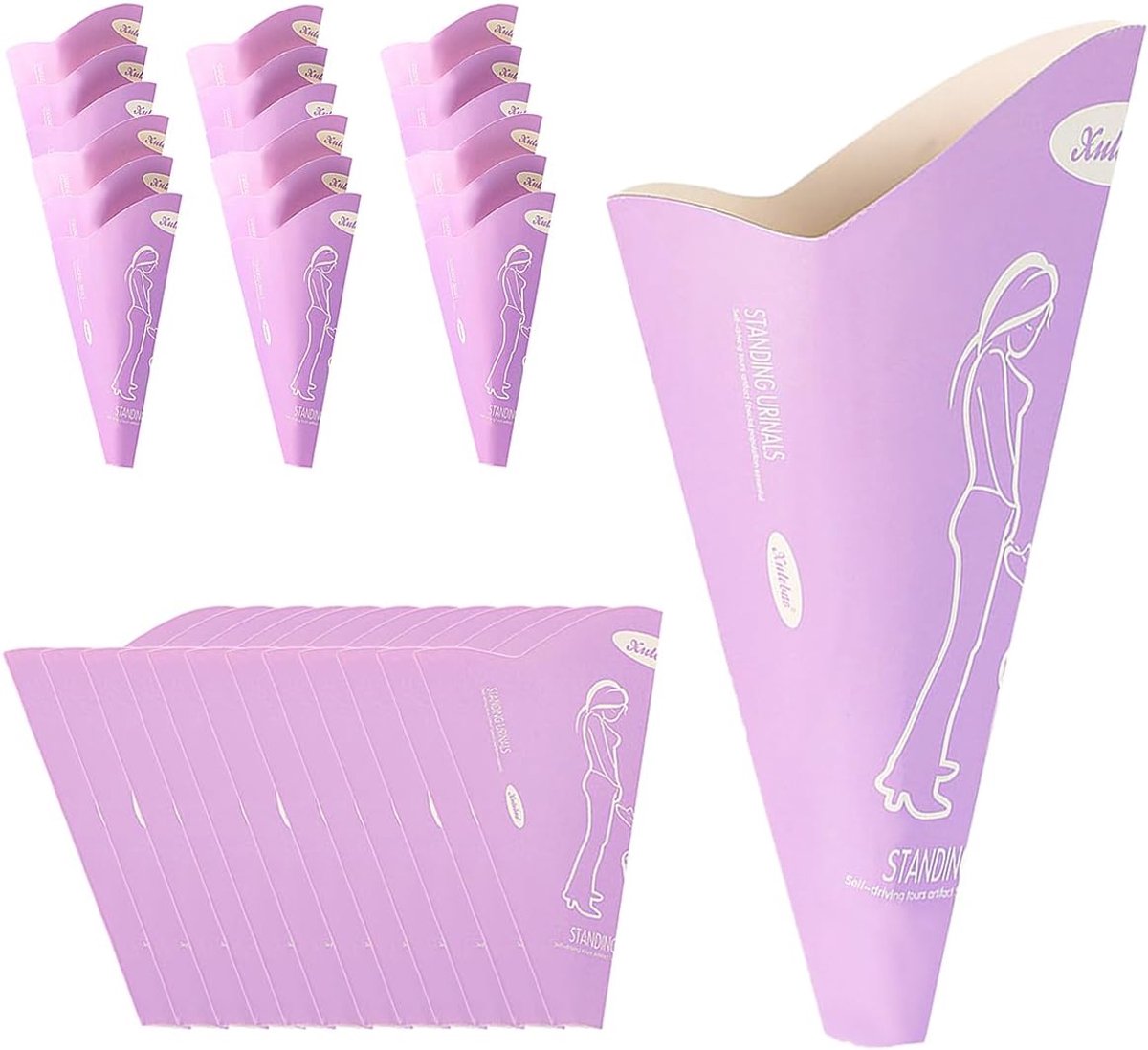 30 Stuks plastuit voor Vrouwen Wegwerp - Urinaal voor Vrouwen, Female Urination Device, Travel Urinal, Plas Stand Pee Safe, Opvouwbaar Urinoir voor Wandelen, Kamperen en Buitenactiviteiten