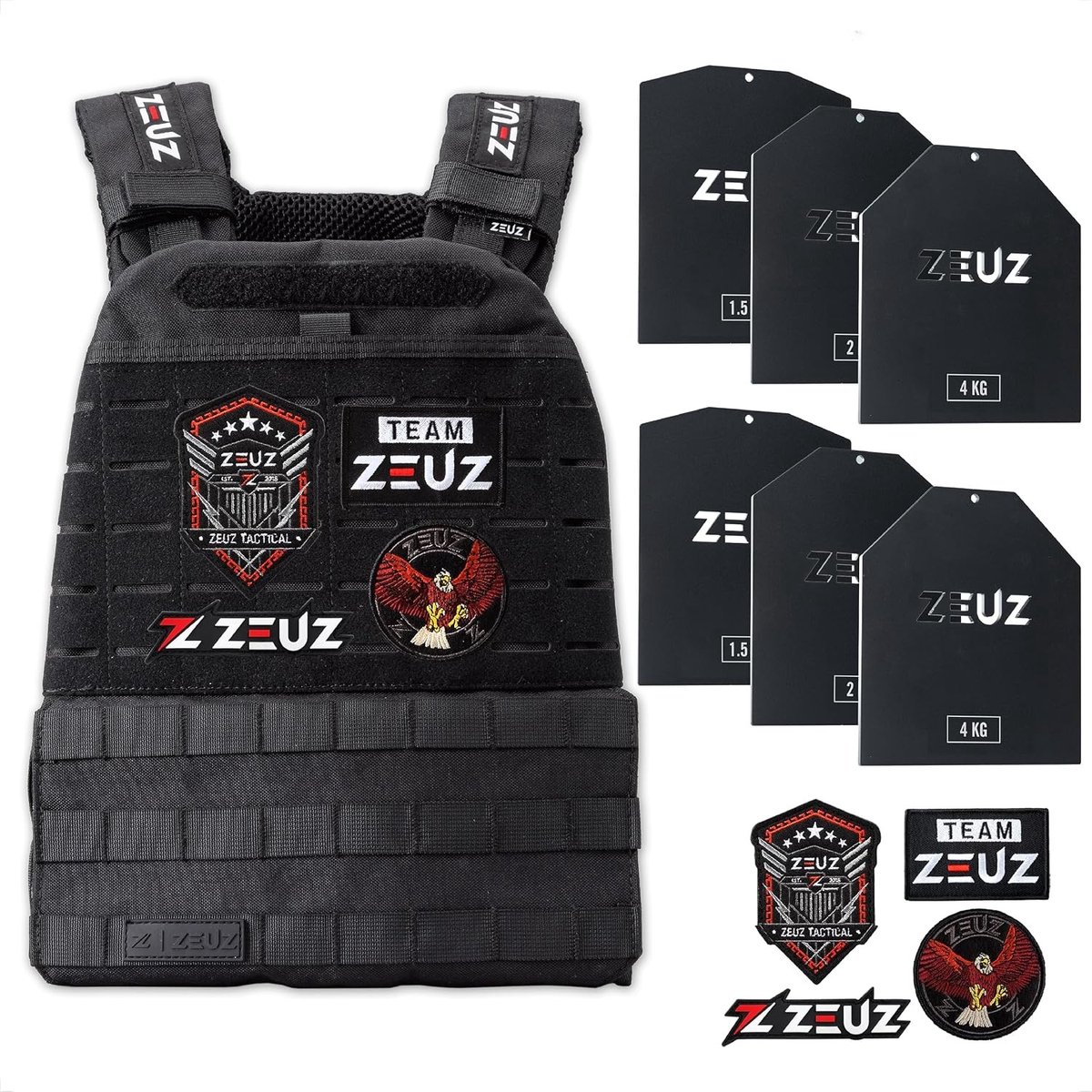 Gewichtsvest voor Crossfit en Fitness - Zwart - 16,5 KG - Verstelbaar met Diverse Gewichten - Voor Intensieve Trainingen