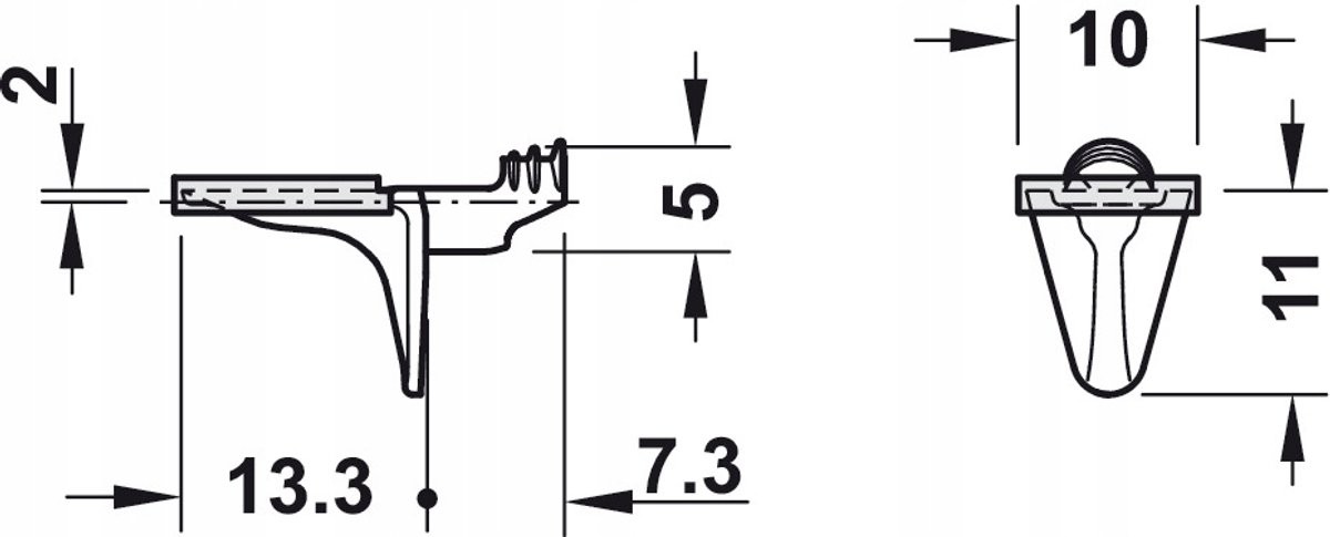50x L-Steun voor Glazen Planken 5mm Verzinkt