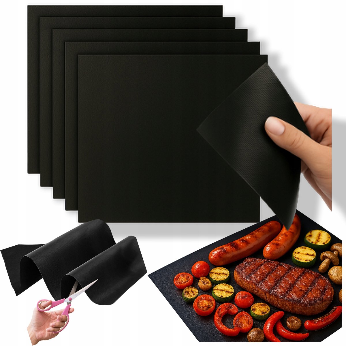 12x Teflon Grillmat - Bakken & Grillen zonder aanbakken