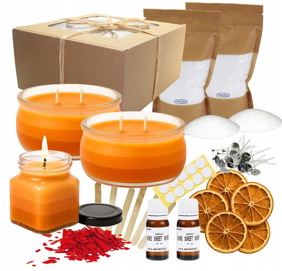 Zelf Kaarsen Maken Set - Cadeau met 'Home Sweet Home' Geur