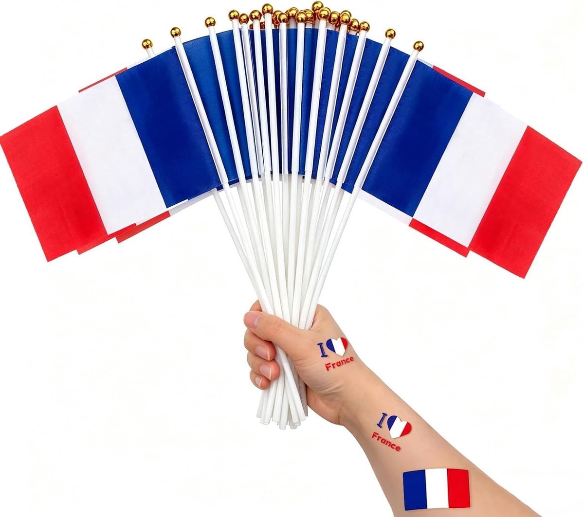 Kleine Vlag - Frankrijk - Polyester - Voor Sportevenementen en Feesten