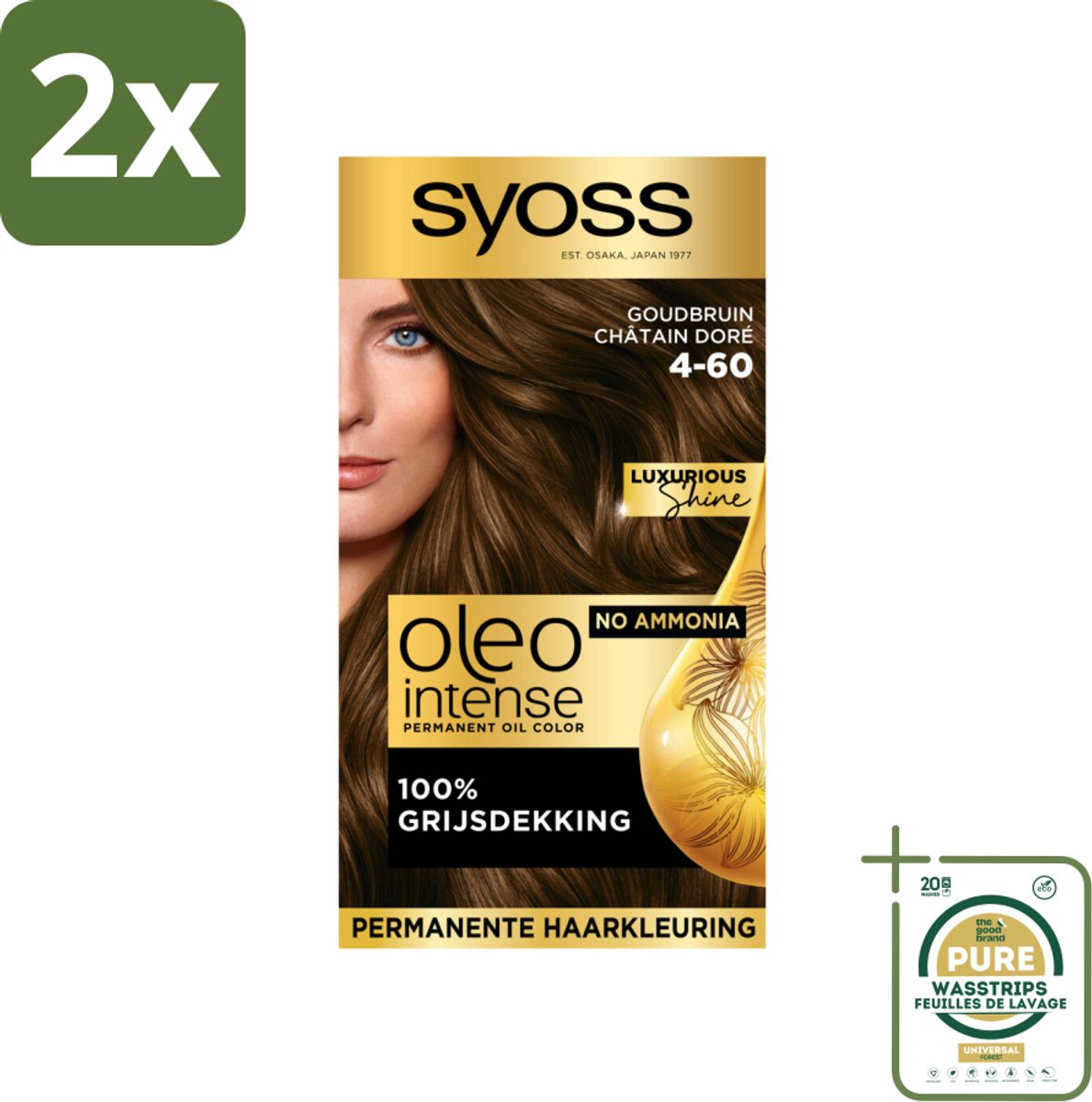 Syoss Oleo Intense - Haarverf - 4-60 - Goudbruin - 115ml x 2