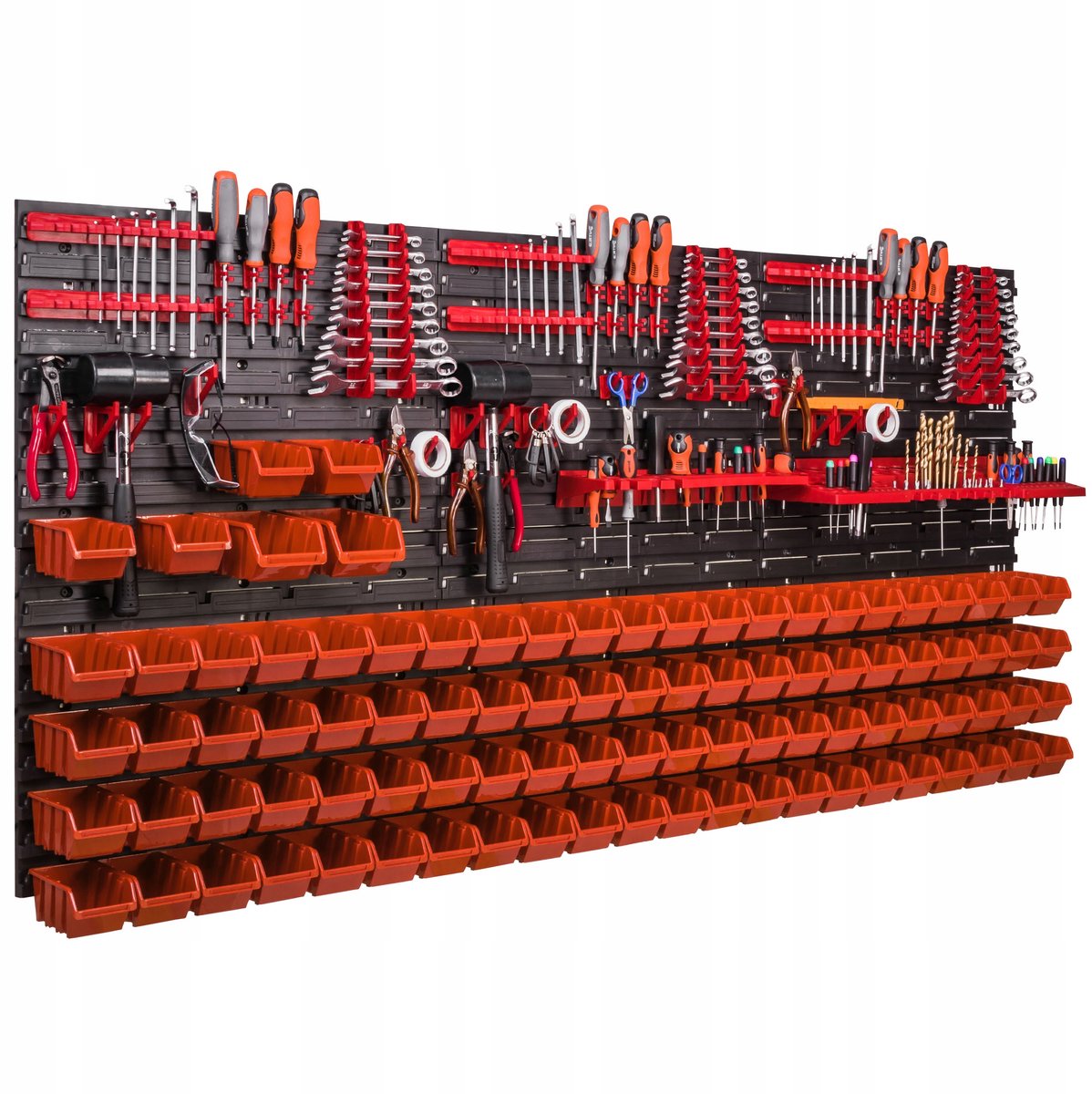 Gereedschapsbord 172x78cm met 94 bakjes, wandrek garage