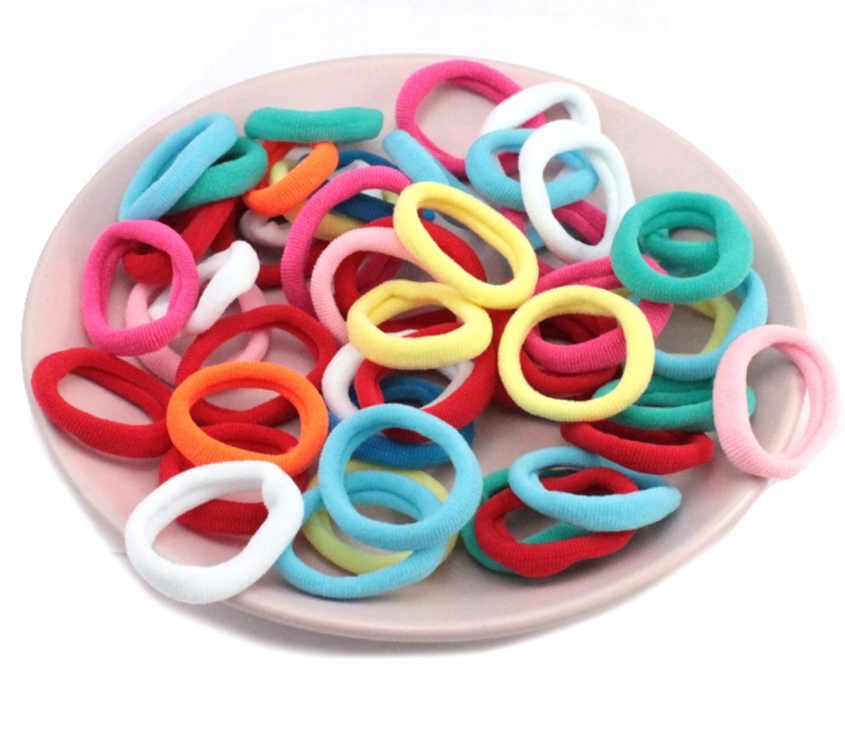 Haarelastiekjes 50 stuks, 3 cm, Lycra, mix kleuren
