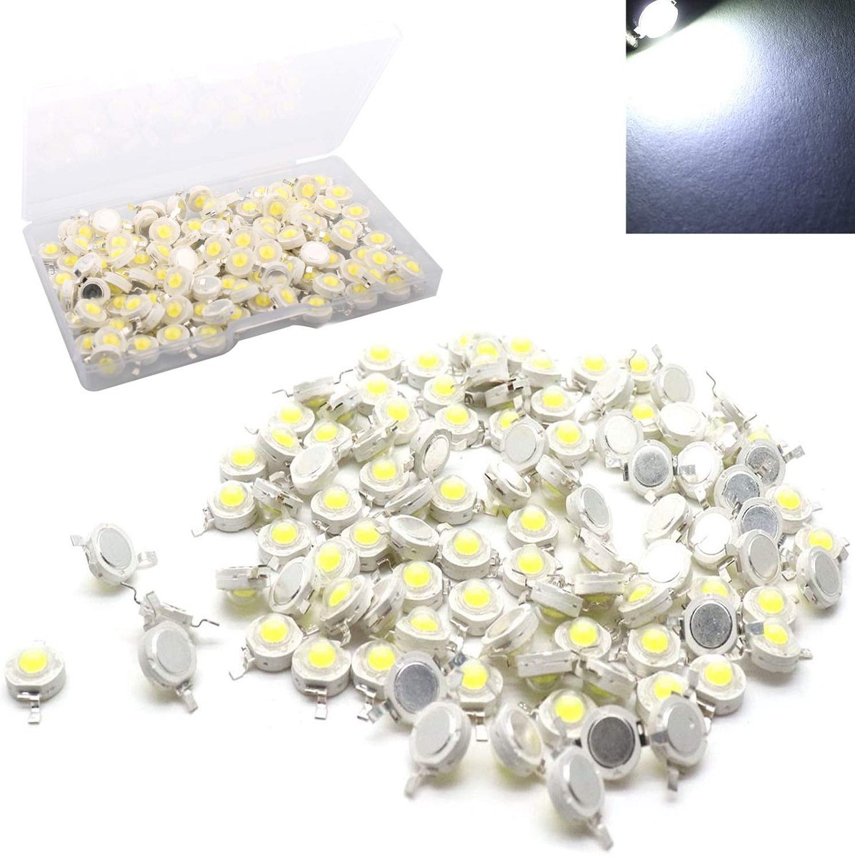 LED Beads Chip Diode 110pcs - Superhelder 1W - SMD Lampjes - Ideaal voor DIY Verlichting - ShopVlot