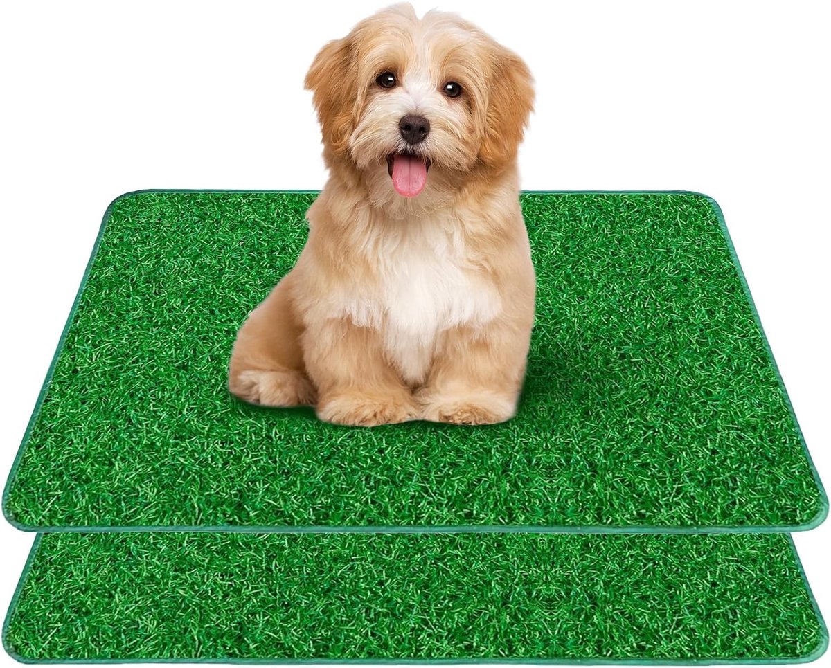 Kunstgras honden toilet - Set van 2 - Herbruikbaar kunstgras - Snelle afvoer voor puppy training - ShopVlot