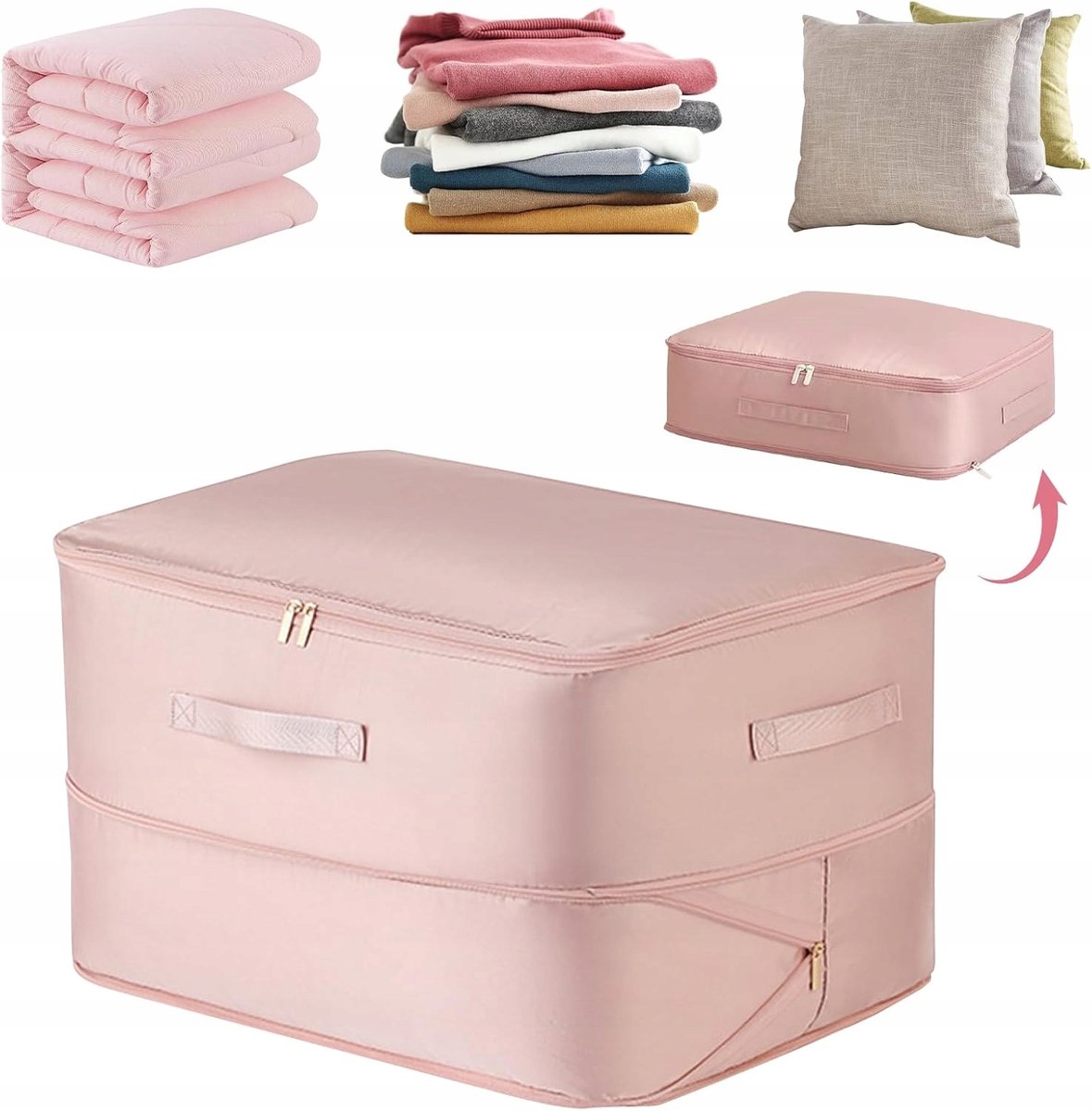 Compressie Organizer voor Kleding - Roze - 52x42x60 cm