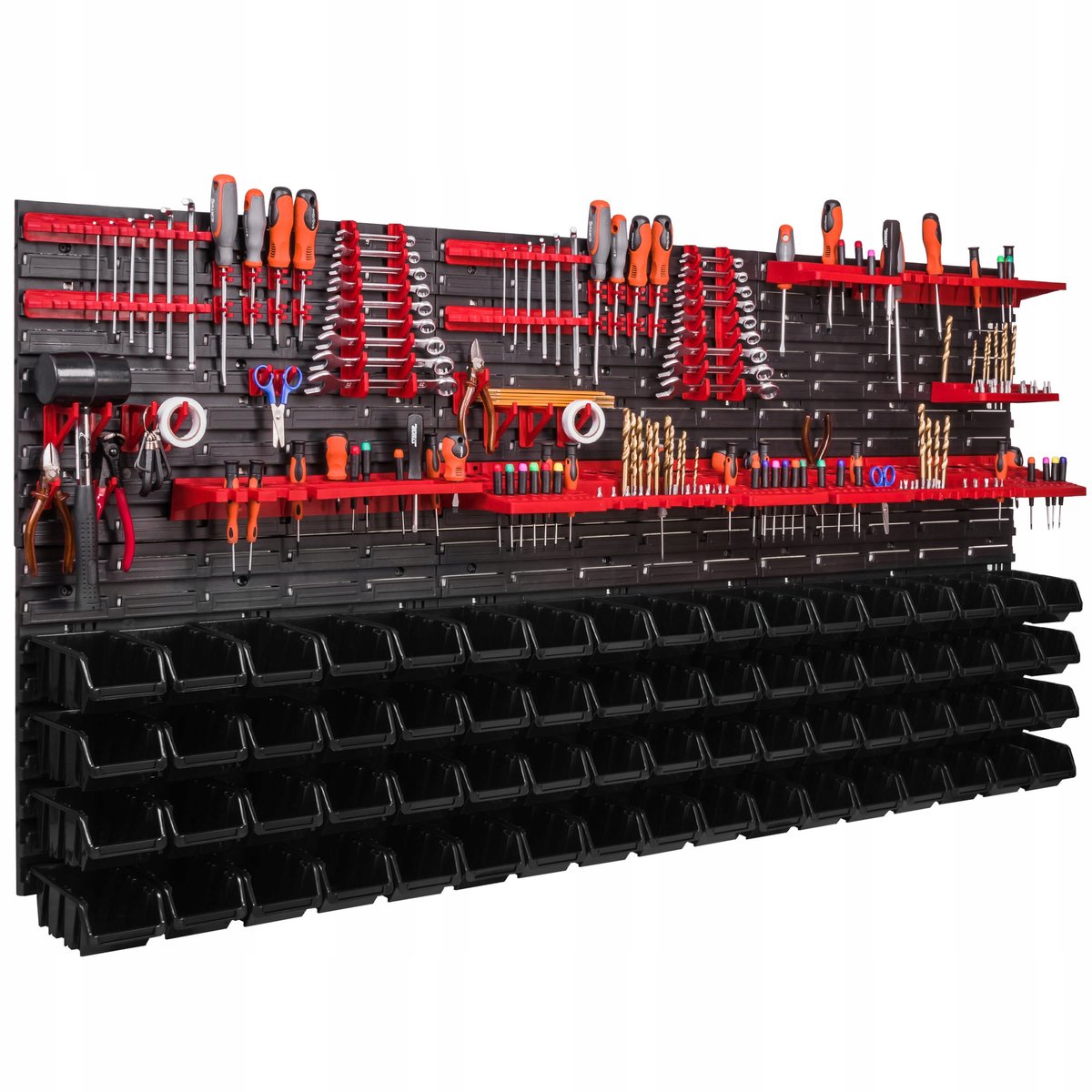 Gereedschapsbord 172x78cm met 68 Bakjes en Houders - Werkplaats Organizer