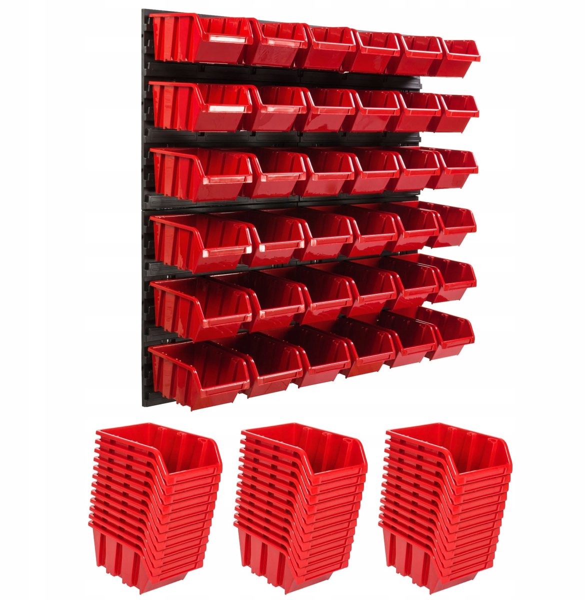 Merkloze Gereedschapswand 78x78 cm met 36 Rode Bakjes