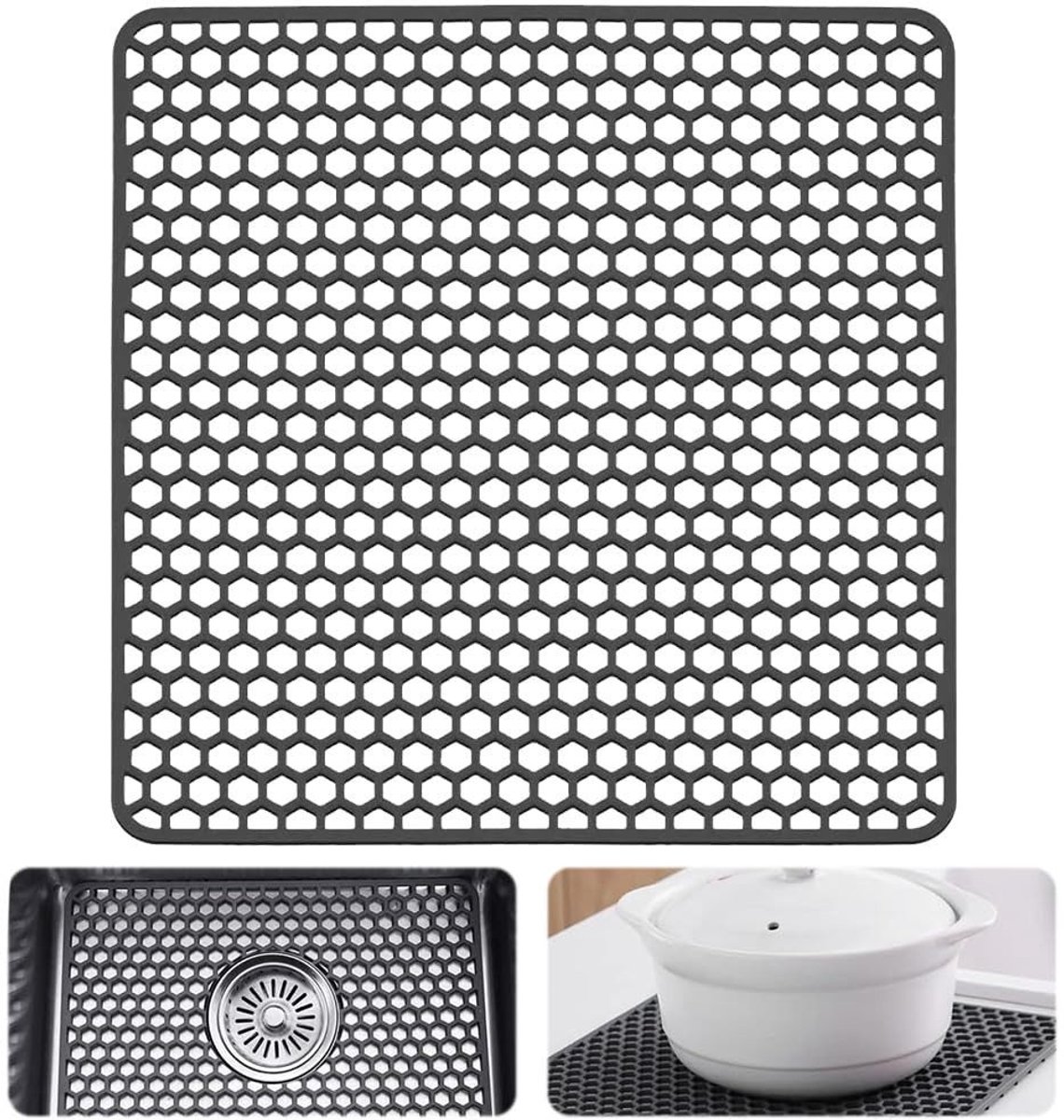 Claoner druppelmat silicone wastafel mat druppelmat waterdichte mat keuken mat tafel isolatie mat 30.5X30.5CM