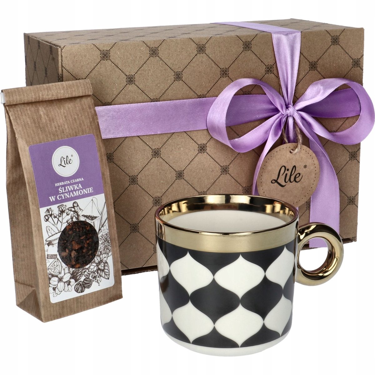 Merkloos Cadeauset: Porseleinen Mok met Zwarte Thee (345ml)