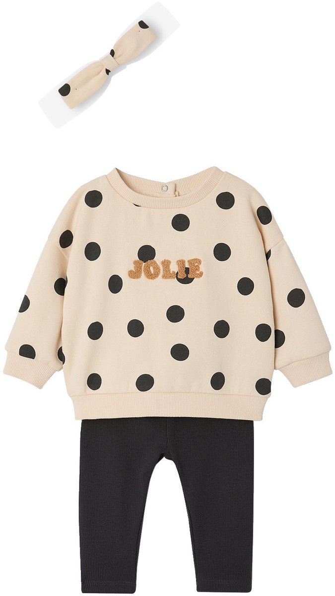 Vertbaudet sweater + legging + haarband babymeisje