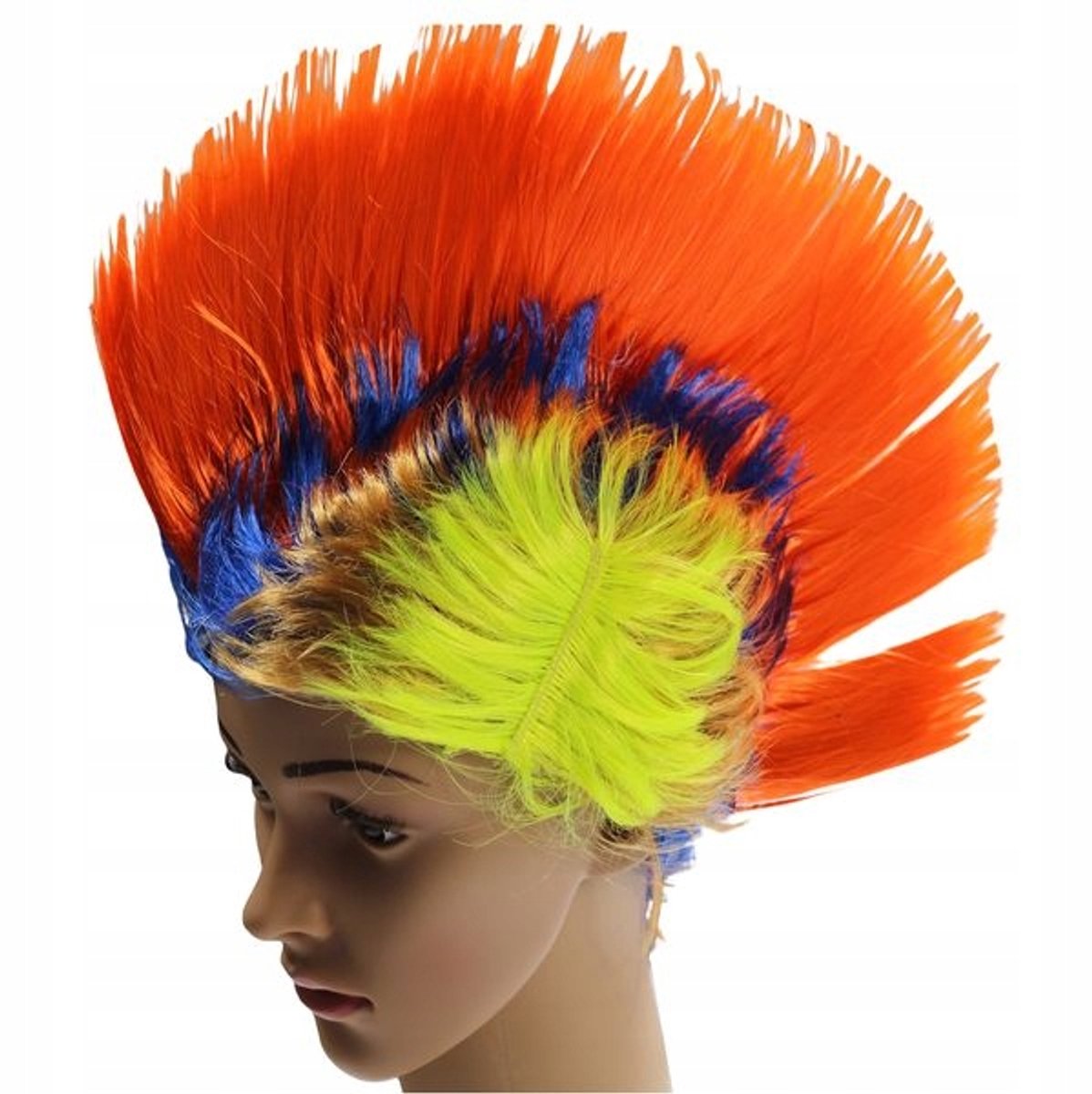Perruque Punk Iroquois Orange - Amusante voor feesten en Halloween