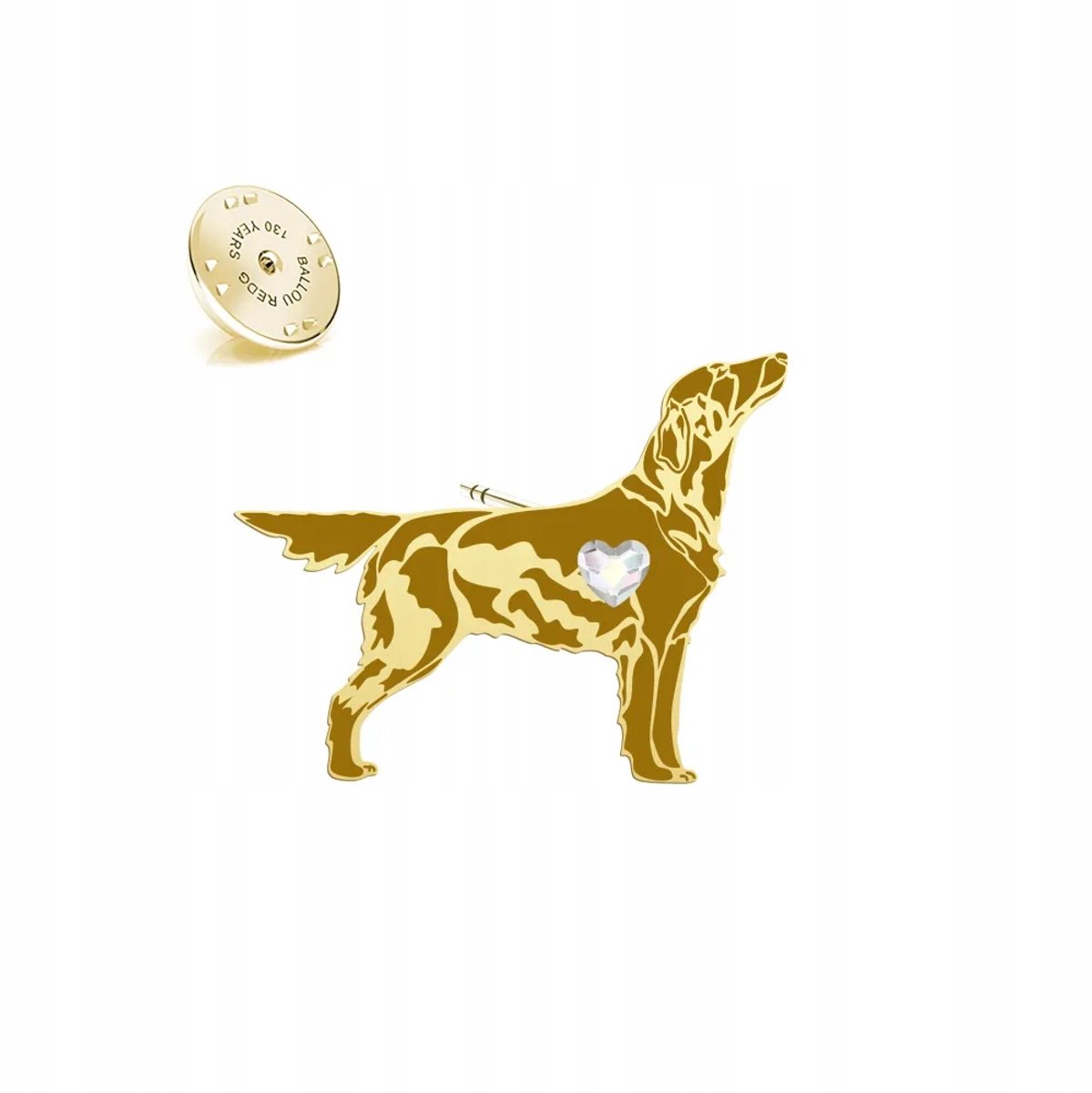 Gouden Broche Flatcoated Retriever | Zilver 925 Verguld | Cadeautje