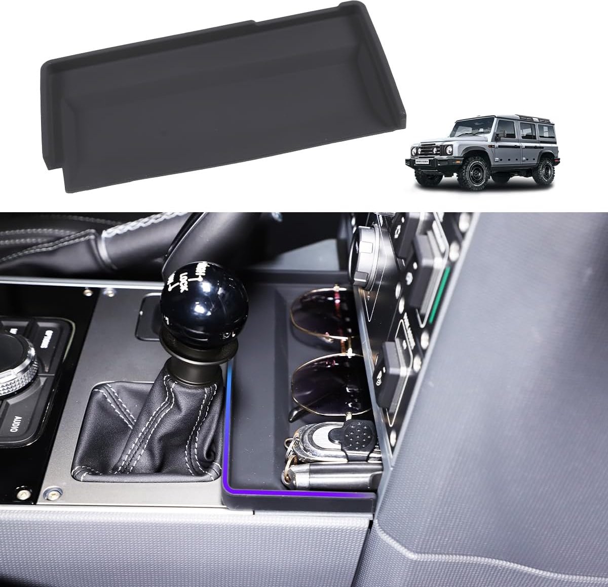 Center Console Organizer - Geschikt voor Ineos Grenadier 2020-2024 - Opbergruimte voor bekerhouder - ShopVlot