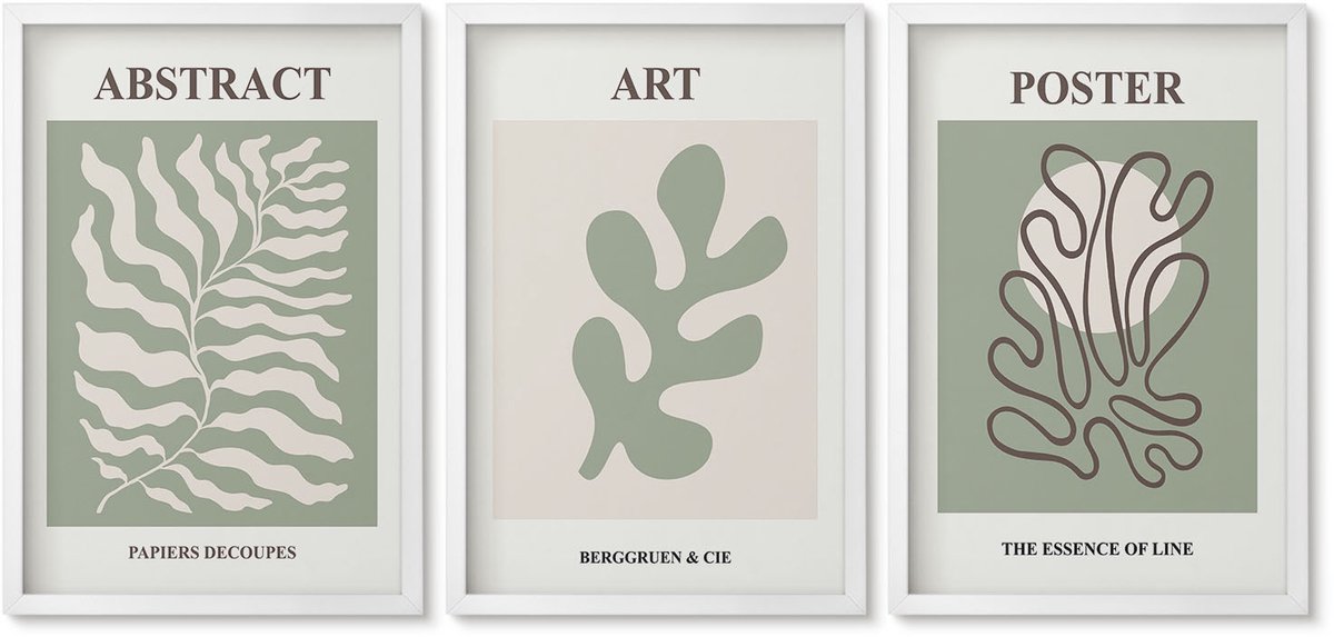 Wallfluent 3-Delige Schilderij Set - Posters Met Bloemenpatronen Van Henri Matisse - 40 x 60 - Stijlvolle Wanddecoratie - Interieur