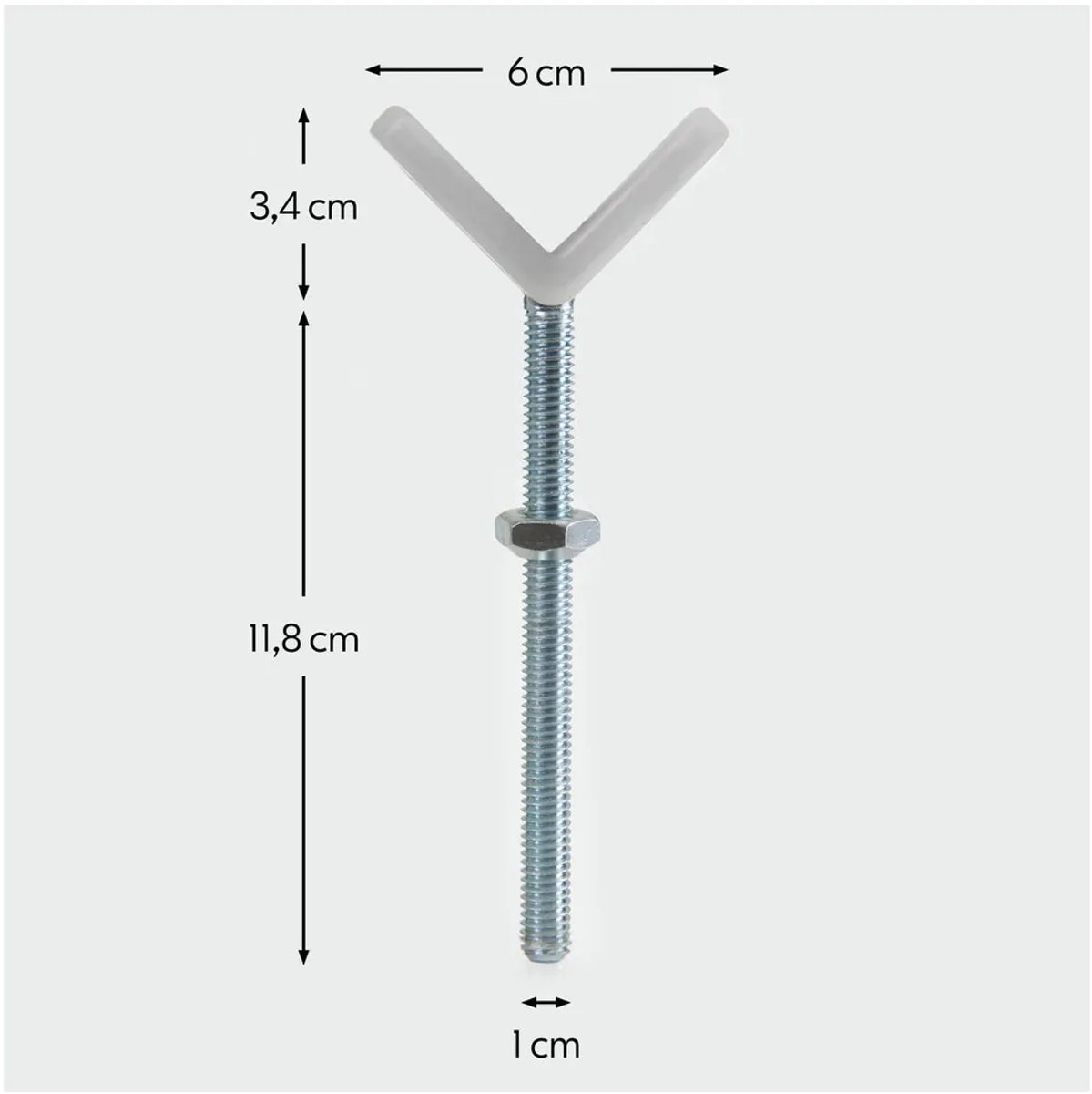 Y-vormige spindeladapterset (2 stuks), M10-schroefdraad, Geschikt voor ronde hekwerken Geschikt vooreen maximale diameter van 6 cm, waardoor een kindveilige poort zonder boren kan worden geïnstalleerd.