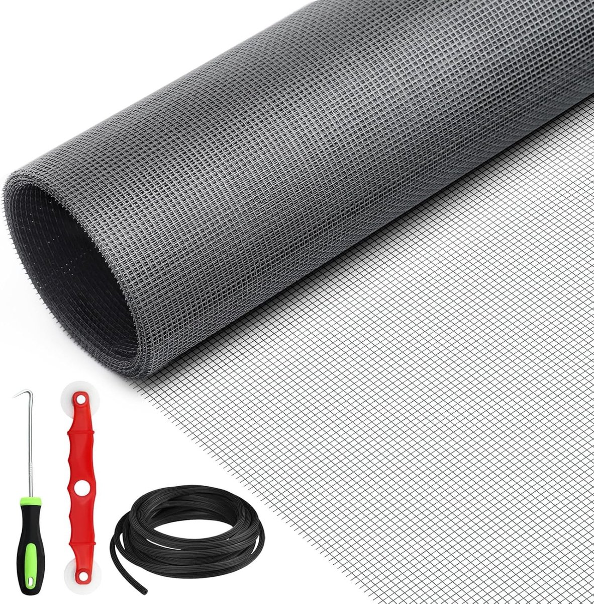 Vliegengaas voor Ramen - Grijs - 120 x 250 cm - Robuust Glasvezelnet - Voor Insectenbescherming