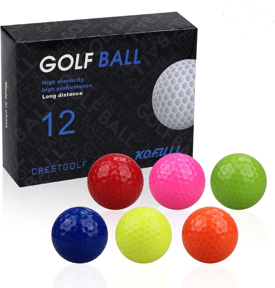 Kofull Set of 12 Colourful Mini Golf Balls for Golf Training (Multi-Colour) - ShopVlot