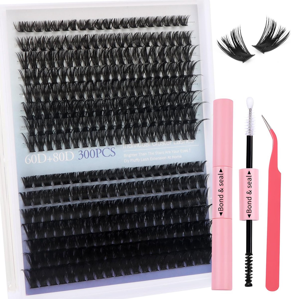 Natural Style False Eyelashes, Pack of 300, 60D + 80D - ShopVlot