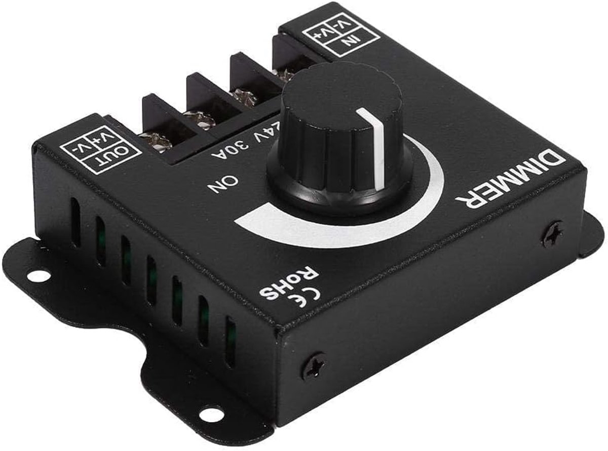 Bewinner PWM LED Dimmer 12 V 24 V 30 A Single Colour Light Strip Manual Digital Dimming Controller Metal for Indoor - ShopVlot