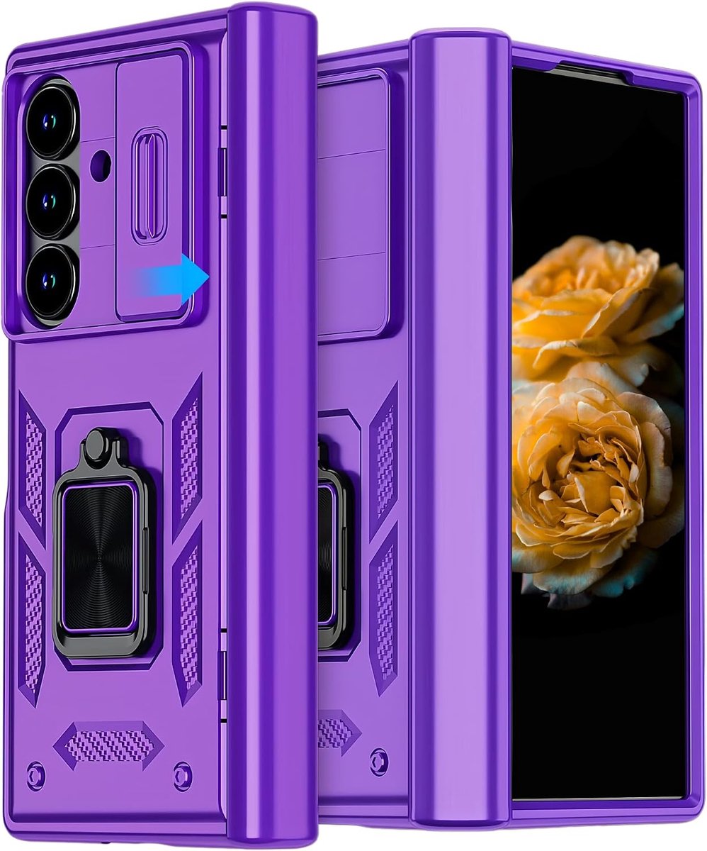 Compatible with Samsung Galaxy Z Fold 7 Heavy Duty Case, 360° Magnetic Kickstand, Hinge & Camera Protection Rugged - ShopVlot