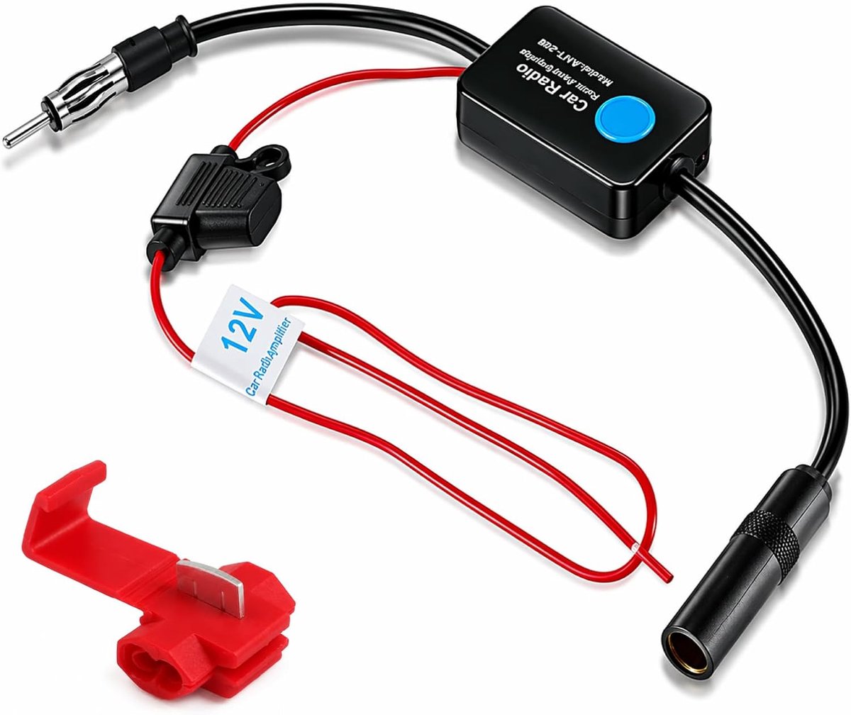 AFM/AM DAB DAB+ Car Antenna Amplifier, Universal 12V FM Car Antenna Amplifier, High Gaining, Low Noise, 25dB, SMB to - ShopVlot