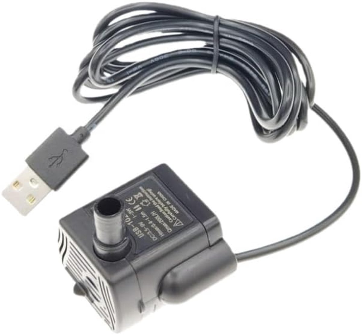 Mini-dompelwaterpomp, USB, 5 V, instelbare waterpomp 200 l/u met 1,5 m kabel, kleine aquariumpomp voor - ShopVlot