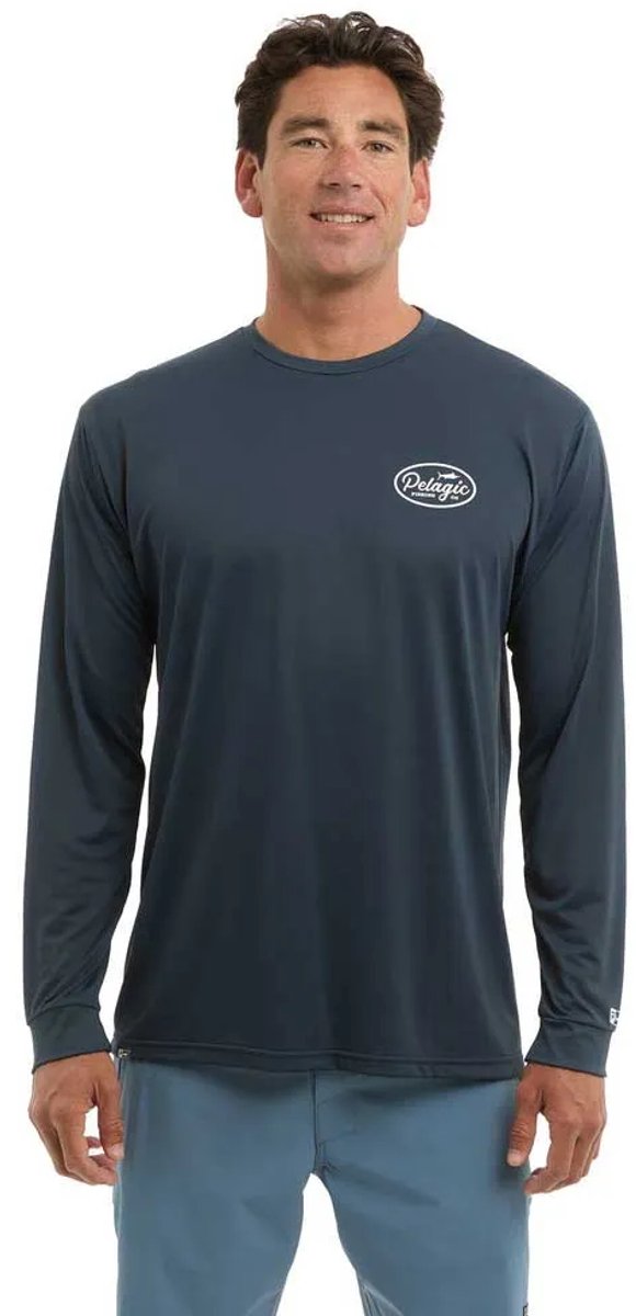 Pelagic Aquatek Circled Uv-werende Langarm T-shirt Blauw M Man