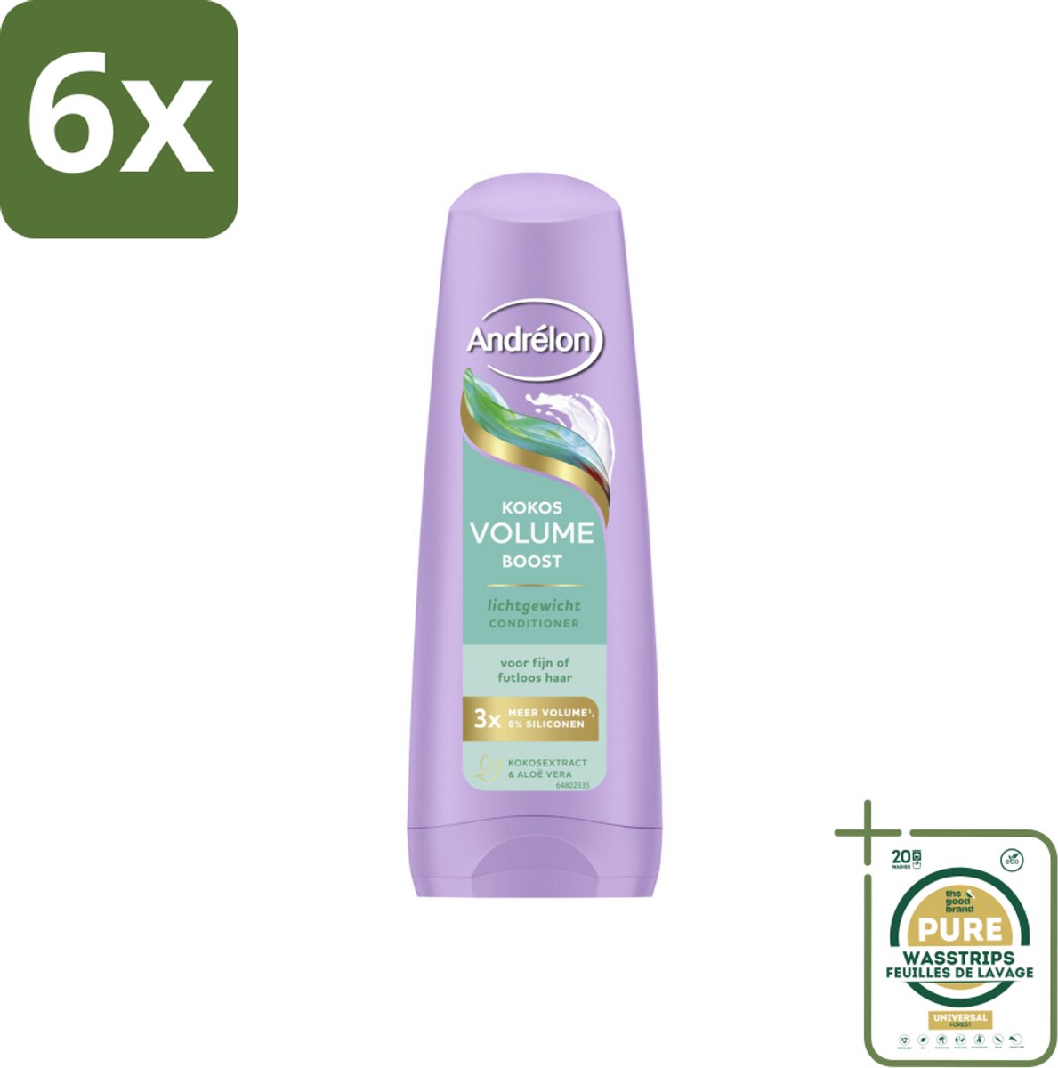 Andrélon – Conditioner – Volume Boost – 200 ml - Voordeelverpakking - 6 stuks - Futloos haar - Luchtig haar