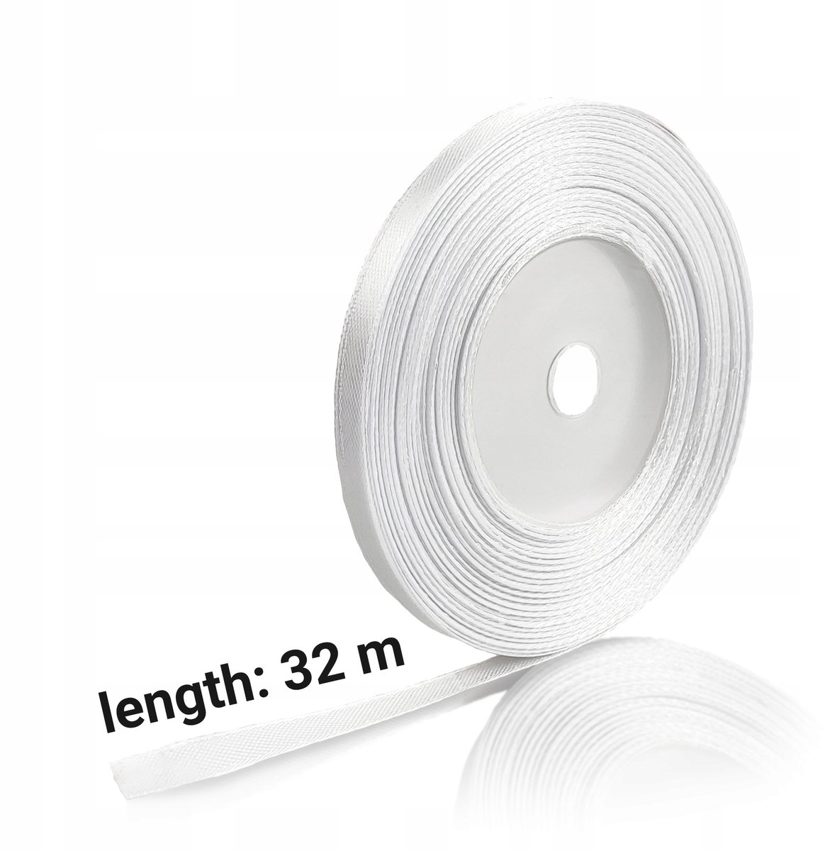 Donkergroene satijnen lint 6mm breed, 32 meter lang