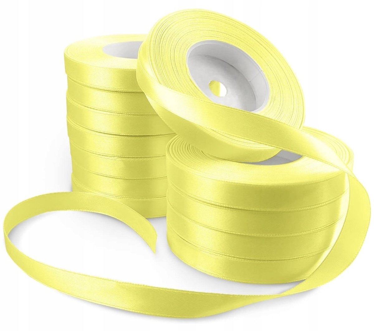 Merkloze Satine Lint Geel - 12mm x 32m - 12 stuks