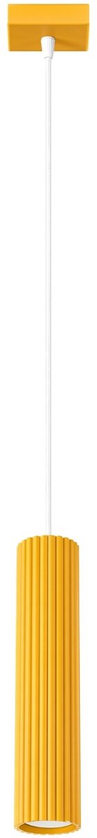 Sollux Lighting Hanglamp KARBON - GU10 - geel - aluminium - 8x8x118cm