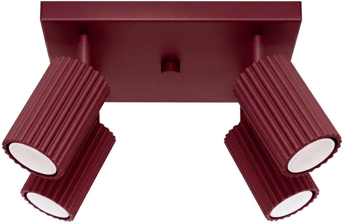 Sollux Lighting Plafondlamp Karbon - GU10 - bourgondië - aluminium - 25x25x16.5cm