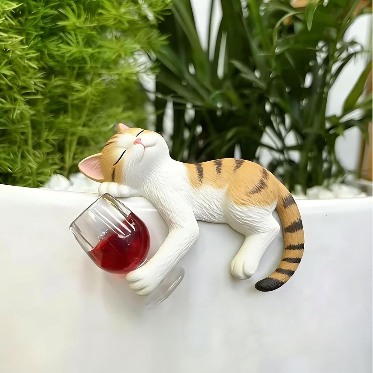 Flower Pot Cat Figure, Resin Cat Figurine as Flower Pot Ornament for Garden and Interior - ShopVlot