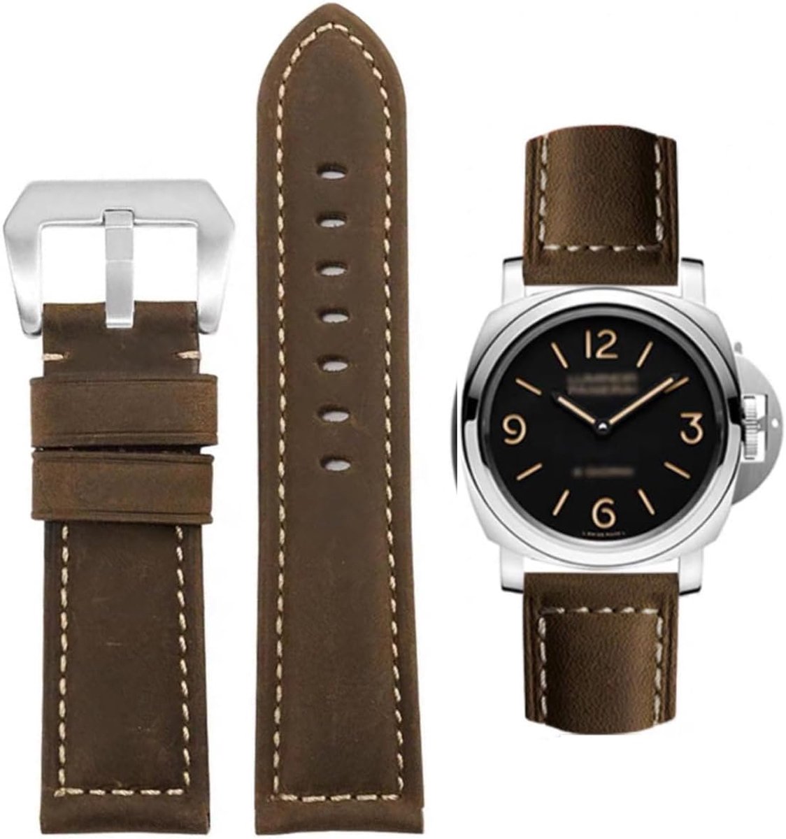 Watch strap, vintage leather replacement strap, strap for watches, leather replacement strap Soft waterproof with - ShopVlot