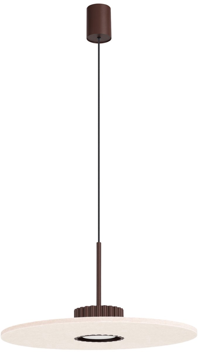Sollux Lighting Hanglamp OVO - Gx53 - bruin/beige - vilt/aluminium - 40x40x125cm