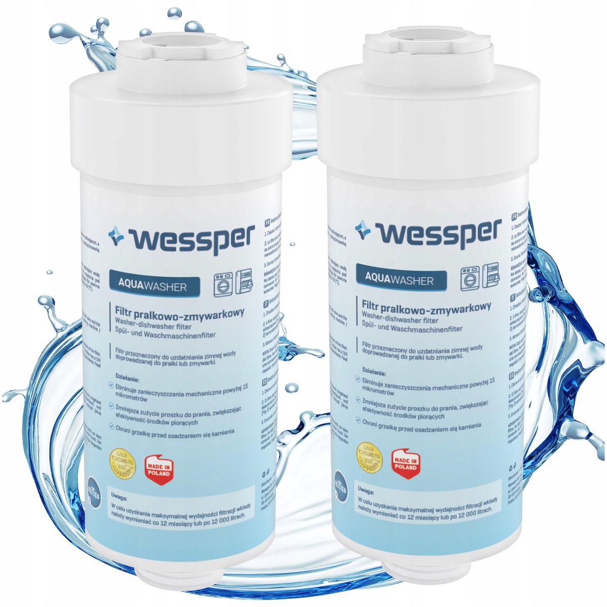 2x Wessper Waterontharder Filter voor Wasmachine & Vaatwasser 3/4"