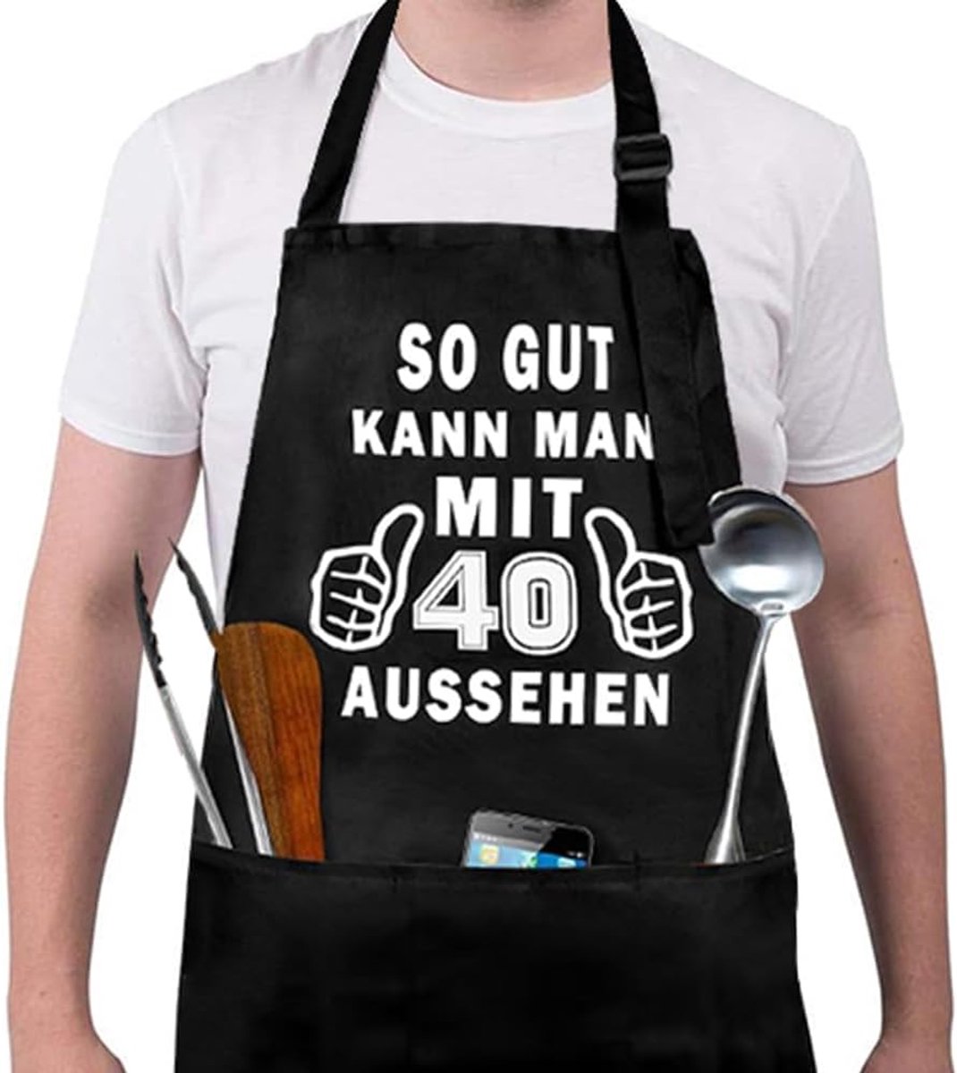 Keukenschort met zak - BBQ grill schort - grappig ontwerp - ideaal cadeau voor kookliefhebbers - ShopVlot