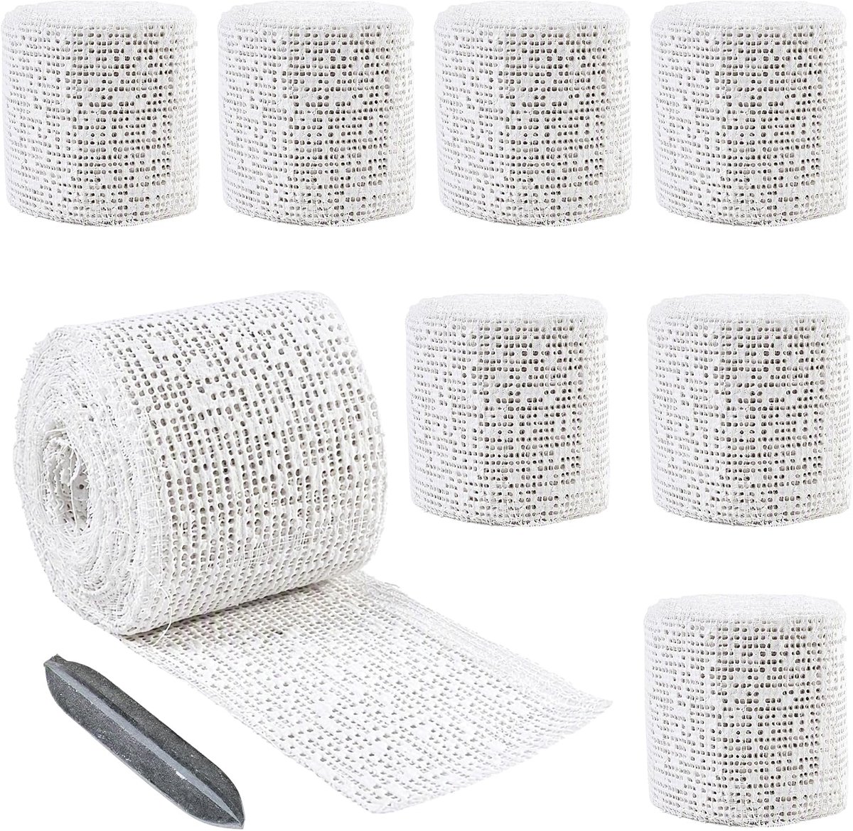 Gipsverband 8 rollen 5 cm x 270 cm - sneldrogend en milieuvriendelijk - hypoallergeen - perfect voor creatief knutselen - ShopVlot