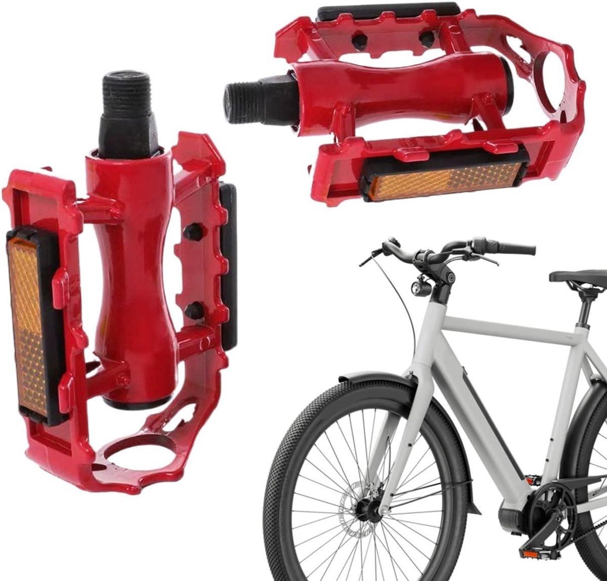 Fiets Pedalen - Snelontgrendeling Onderdelen - Wegfietsen Training - Verstelbare Tread Afstand - 2 Stuks - Rood