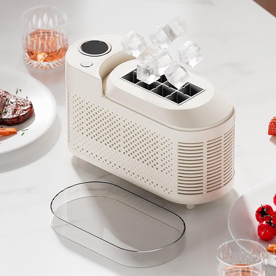 Elektrische IJsmaker - Compact Apparaat - Snelle IJsblokjes - Automatische IJsformatie - 25x18x17 cm - Zwart — afbeelding 3