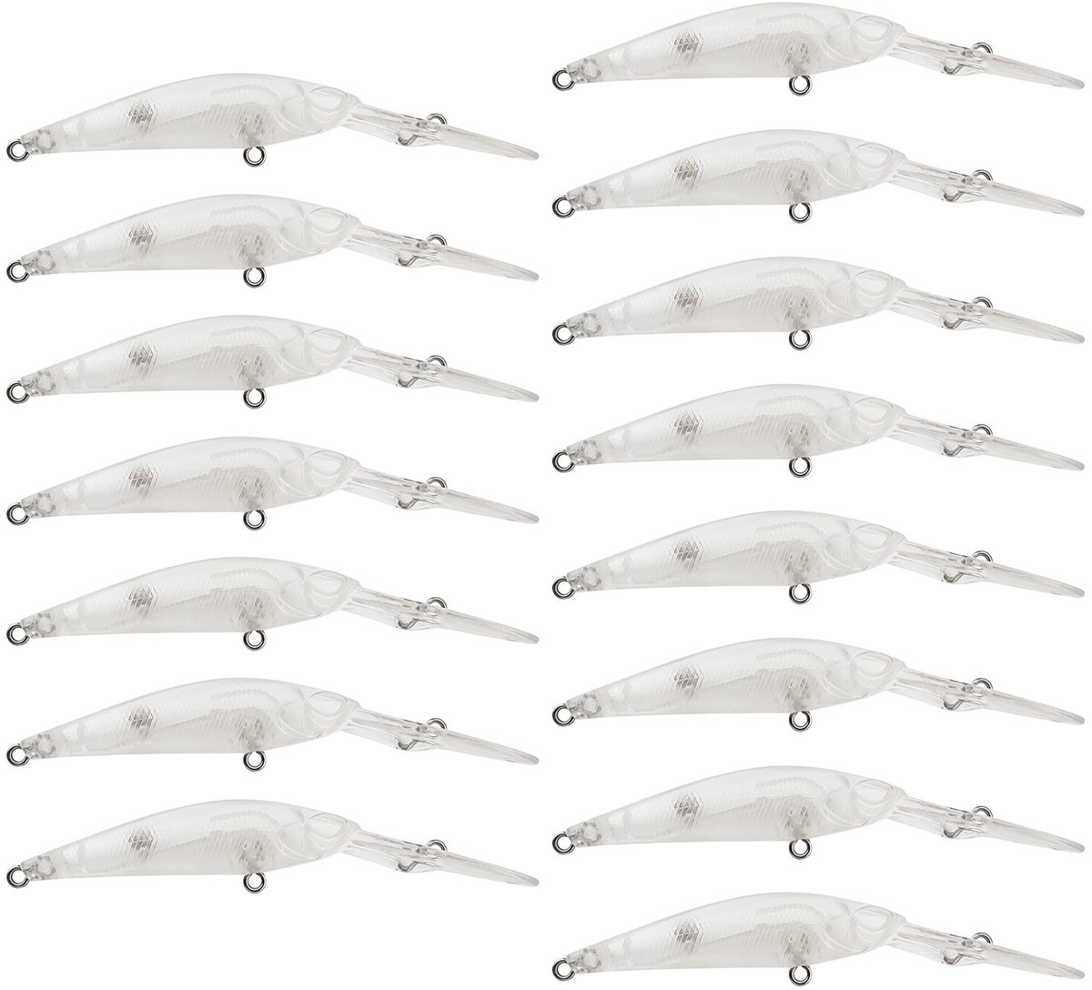 Dailygoods- Visspaties Set 20 Stuks - Ongeverfd Kunstaas - Topwater Crankbait - Drijvende Tackle - 3D Ogen - 9,4 cm/5,4 g